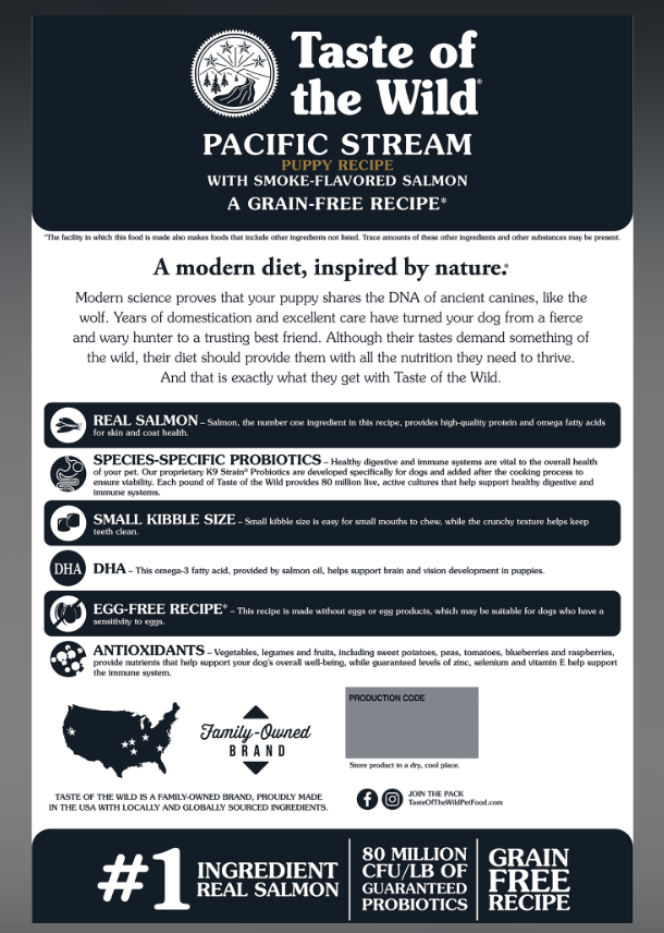 Pacific Stream Puppy Recipe 2kg