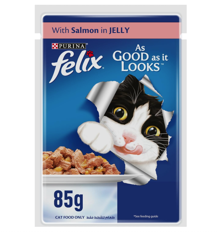 Purina Felix As Good As It Looks Adult Cat Food with Salmon in Jelly  24 × 85g