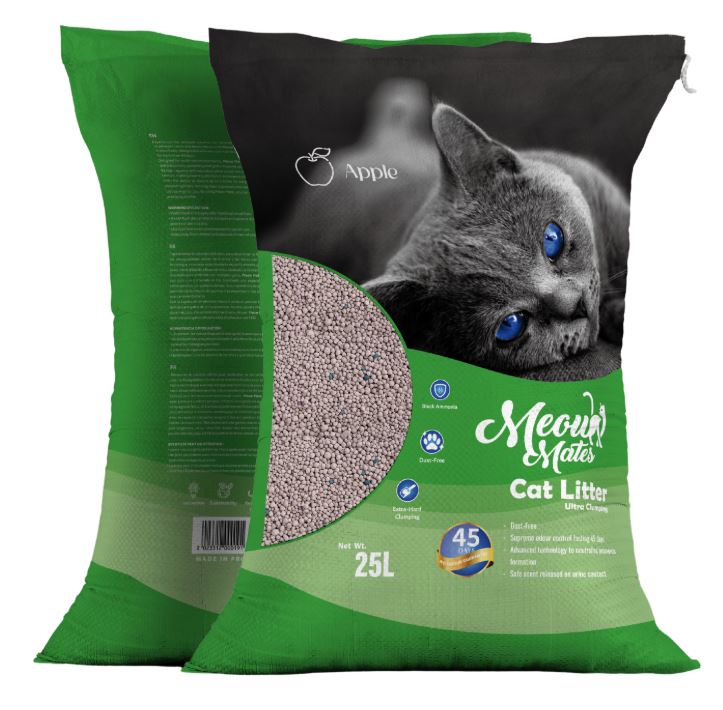 Meow Mates Apple Bentonite Cat Litter 25L
