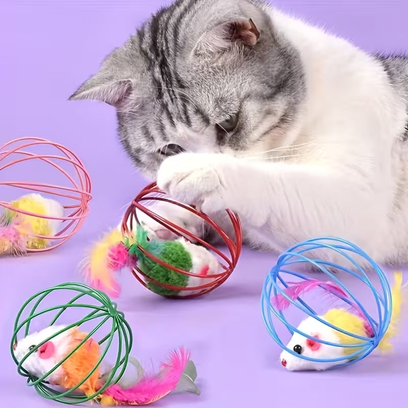 Caged Mouse Random Cat Toy