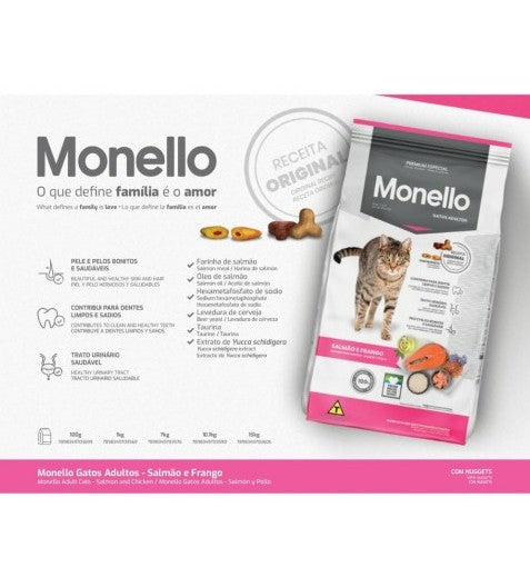 Monello Adult Cat Food with Salmon and Chicken Nuggets 7 kg