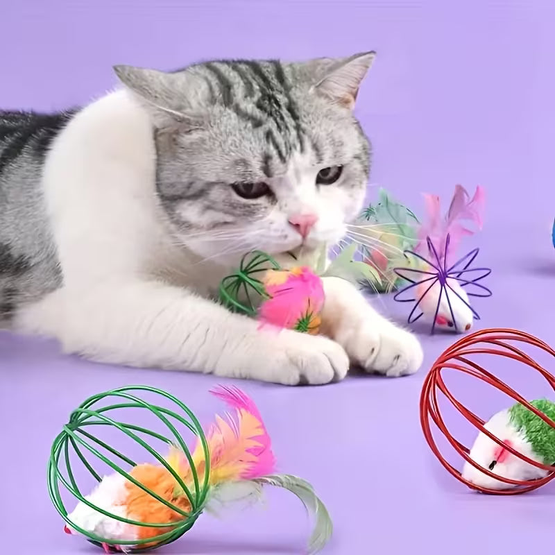 Caged Mouse Random Cat Toy