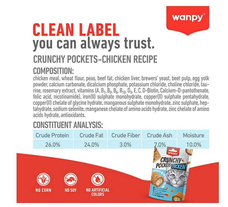Wanpy Crunchy Pockets Chicken Recipe  60g