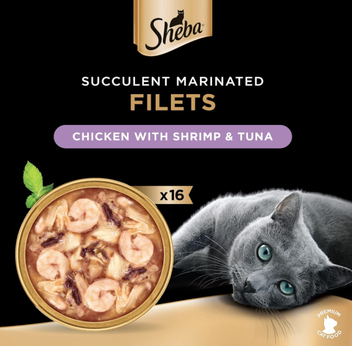 Sheba Fillets Chicken Shrimp and Tuna Wet Cat Food