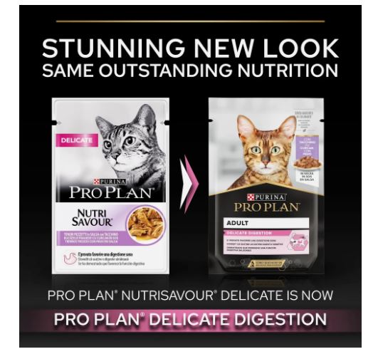 PURINA PRO PLAN Delicate Digestion Wet Cat Food with Turkey in Gravy  26 × 85g