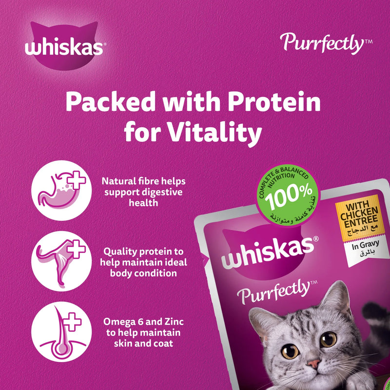Whiskas Purrfectly Chicken Wet Cat Food in Gravy 80g