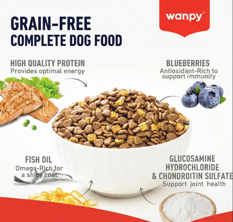 Wanpy Grain-Free Complete Food for Puppy Salmon Recipe