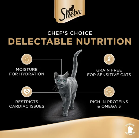 Sheba Deluxe Succulent Chicken Breast with Salmon in Gravy Wet Cat Food  85g