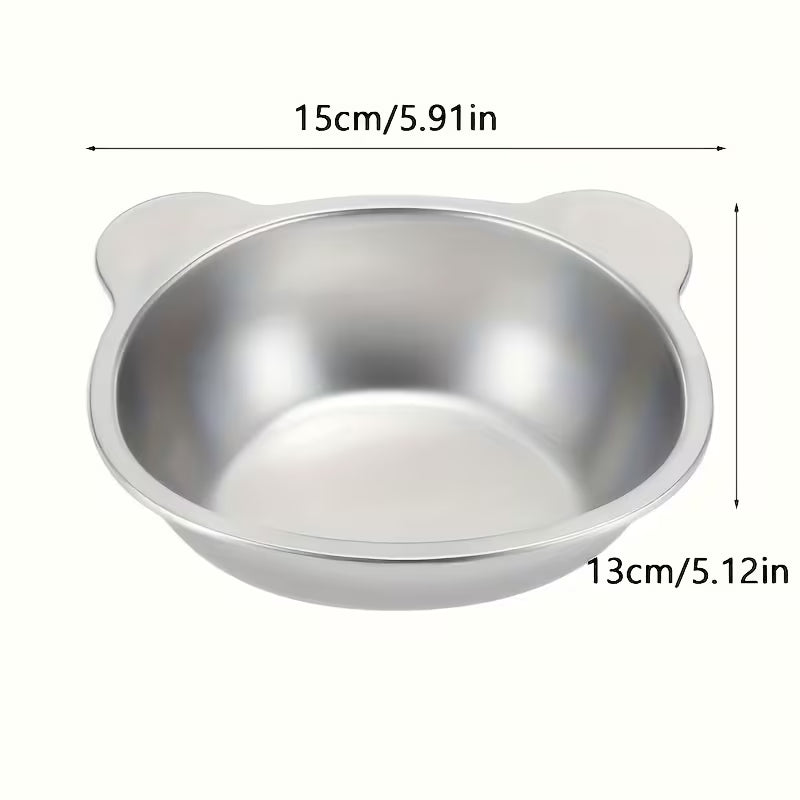 Stainless Steel Inclined Cat Feeding & Watering Dish