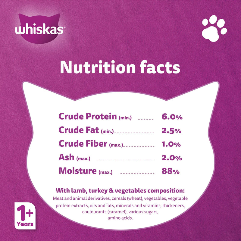 Whiskas Lamb Turkey and Vegetables Wet Cat Food Gravy 400g