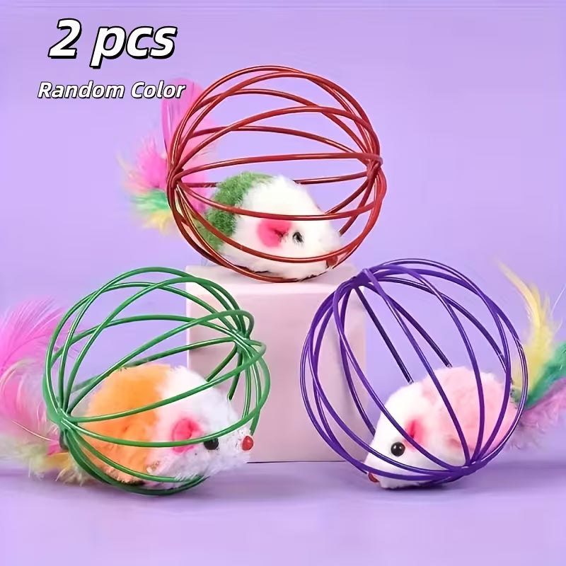 Caged Mouse Random Cat Toy