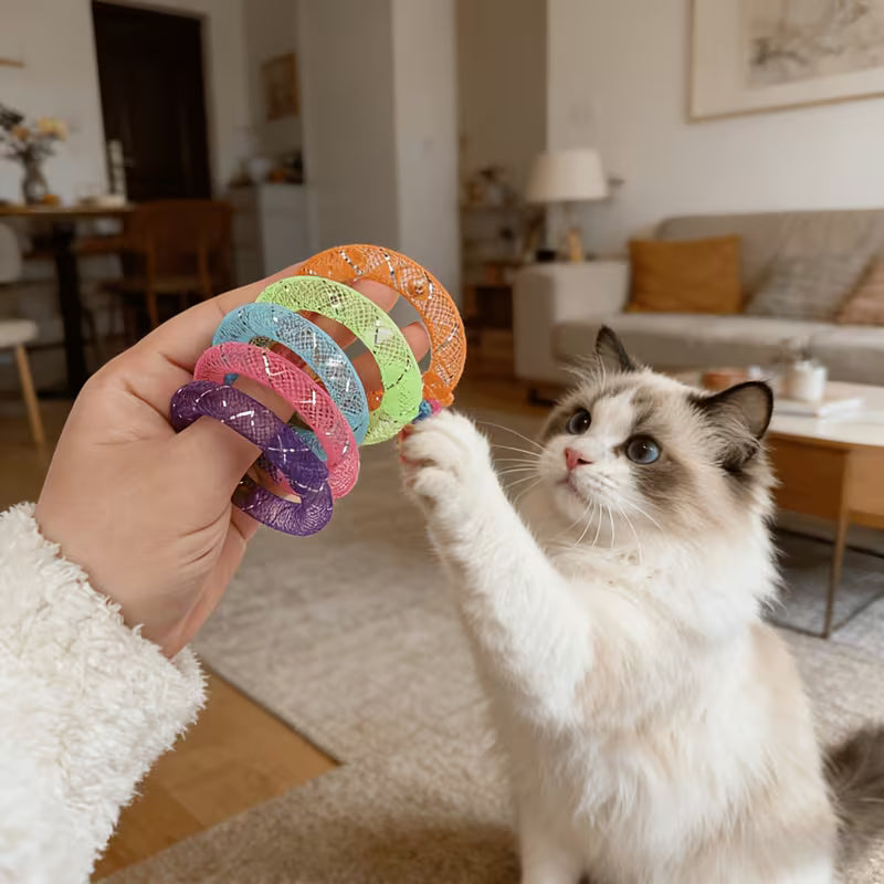 Random Color Soft Mesh Tube Cat Toys