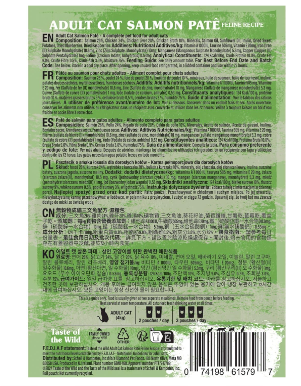 Taste of the Wild Adult Cat Salmon Pate 85g
