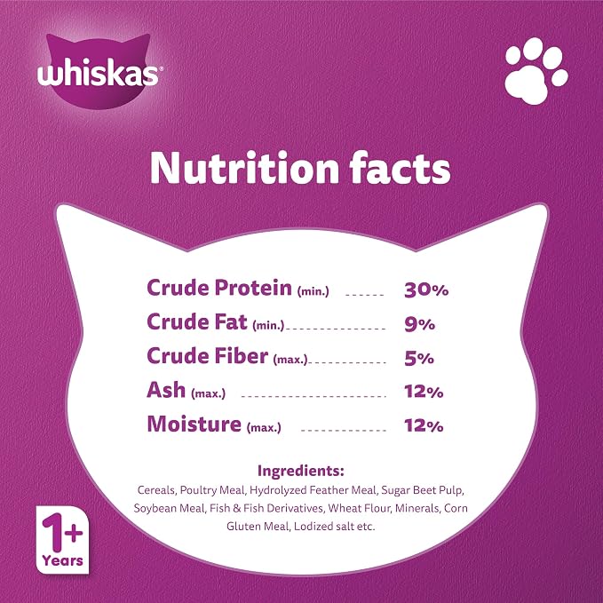 Whiskas Adult Ocean Fish Dry Cat Food 480g