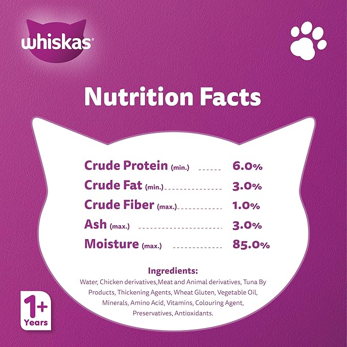 Whiskas Beef and Liver in Gravy Wet Cat Food 80g