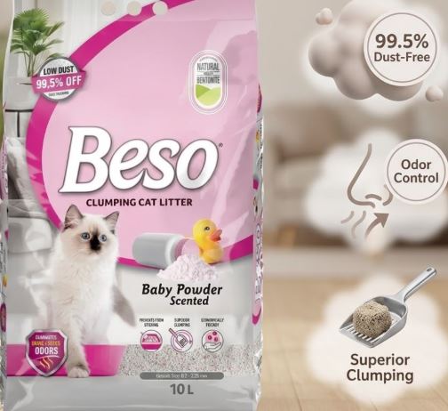 Beso Clumping Cat Litter Baby Scented  20kg