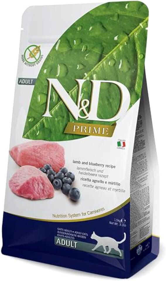 Farmina N&D Prime Lamb & Blueberry Adult Cat Food – 10kg
