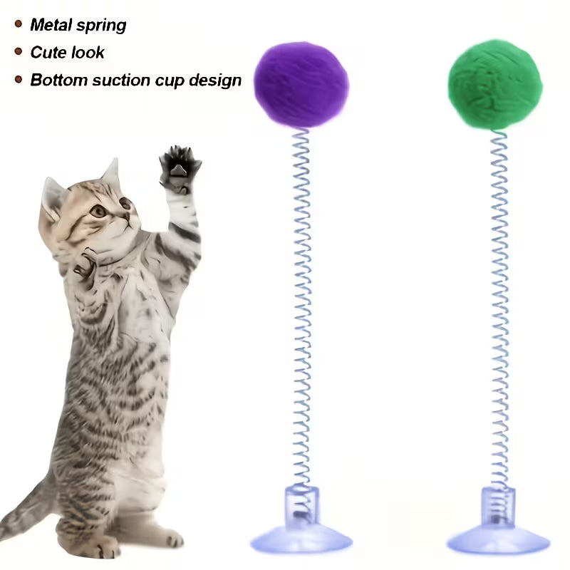 Interactive Cat Tease Stick Toy with Suction Cup