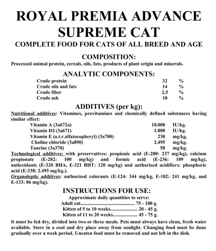 Royal Premia Supreme Complete Cat Food