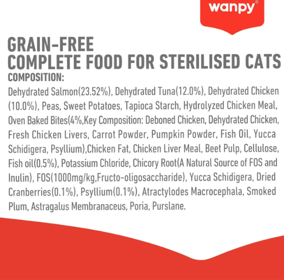 Wanpy Grain Free Sterilized Cat Food Salmon and Tuna Recipe 1.5kg