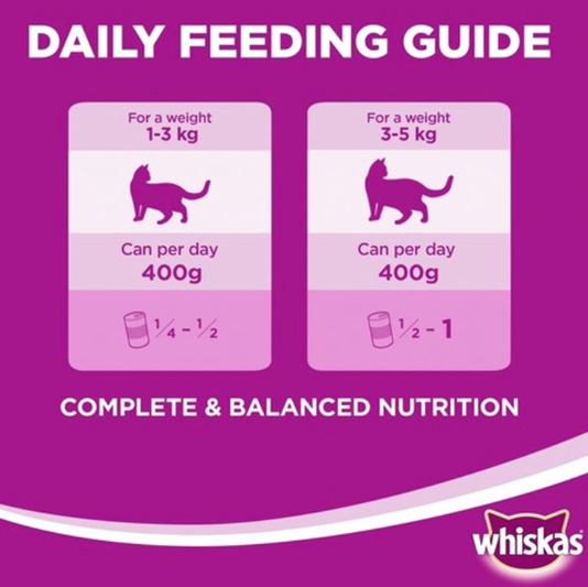 Whiskas Mince Lamb Turkey & Vegetable in Gravy Adult Cat Food  400g