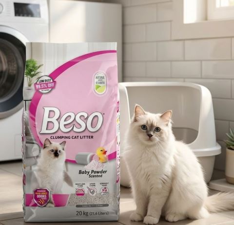 Beso Clumping Cat Litter Baby Scented  20kg