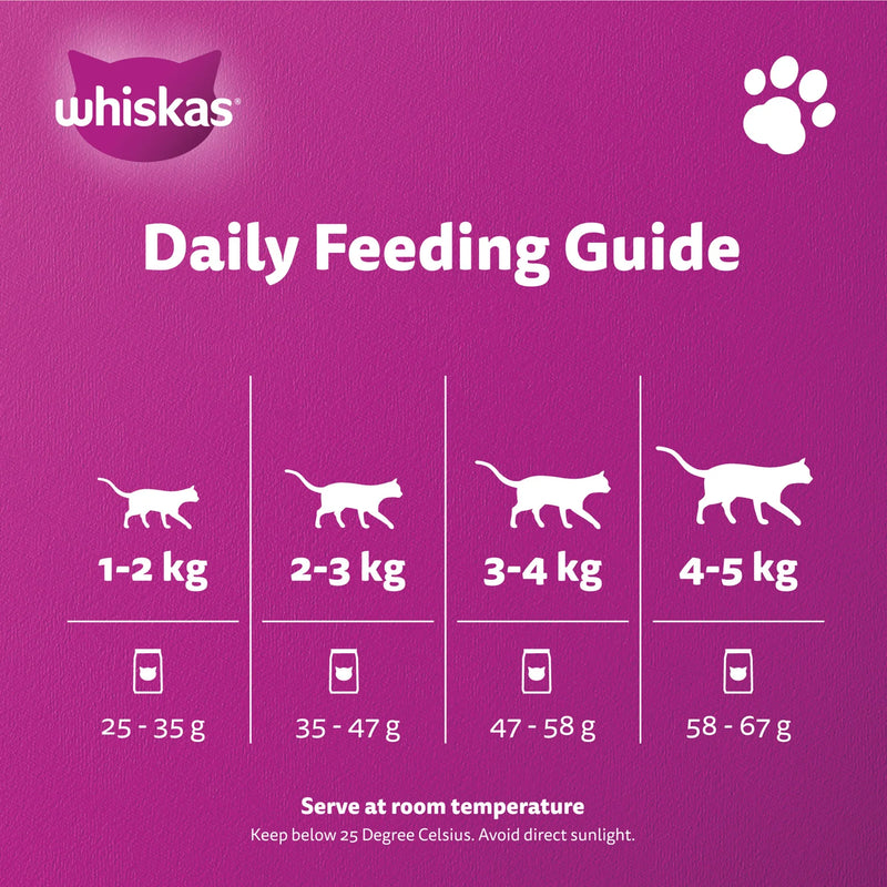 Whiskas Adult Skin & Coat Chicken and Salmon Dry Cat Food 1.1kg