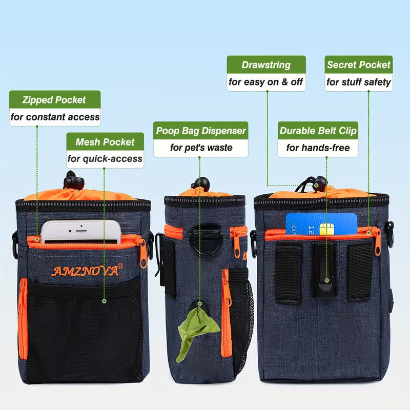 Dog Treat Pouch & Collapsible Bowl Set