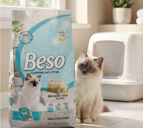 Beso Clumping Cat Litter Marseille Soap Scented  20kg