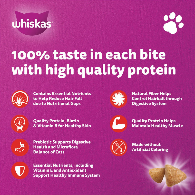 Whiskas Adult Skin & Coat Chicken and Salmon Dry Cat Food 1.1kg