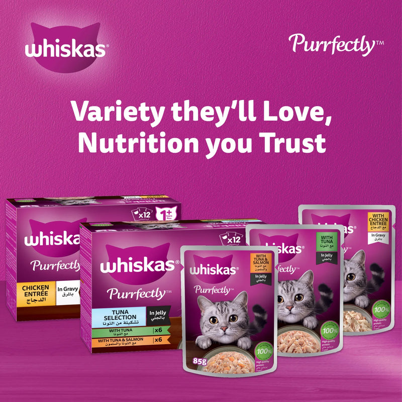 Whiskas Purrfectly Chicken Wet Cat Food in Gravy 80g