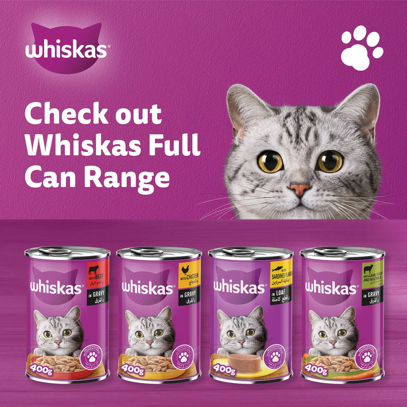 Whiskas Beef Wet Cat Food Gravy 400g