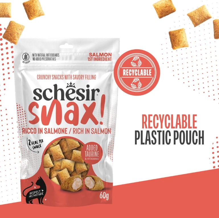 Schesir Snax Crunchy & Creamy Salmon Cat Snack 60g