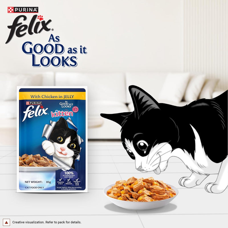 Purina Felix Kitten with Chicken in Jelly 85g