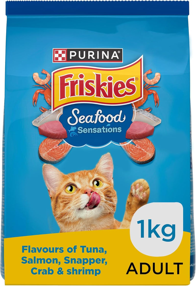 Purina Friskies Seafood Sensations Adult Dry Cat Food – 1kg
