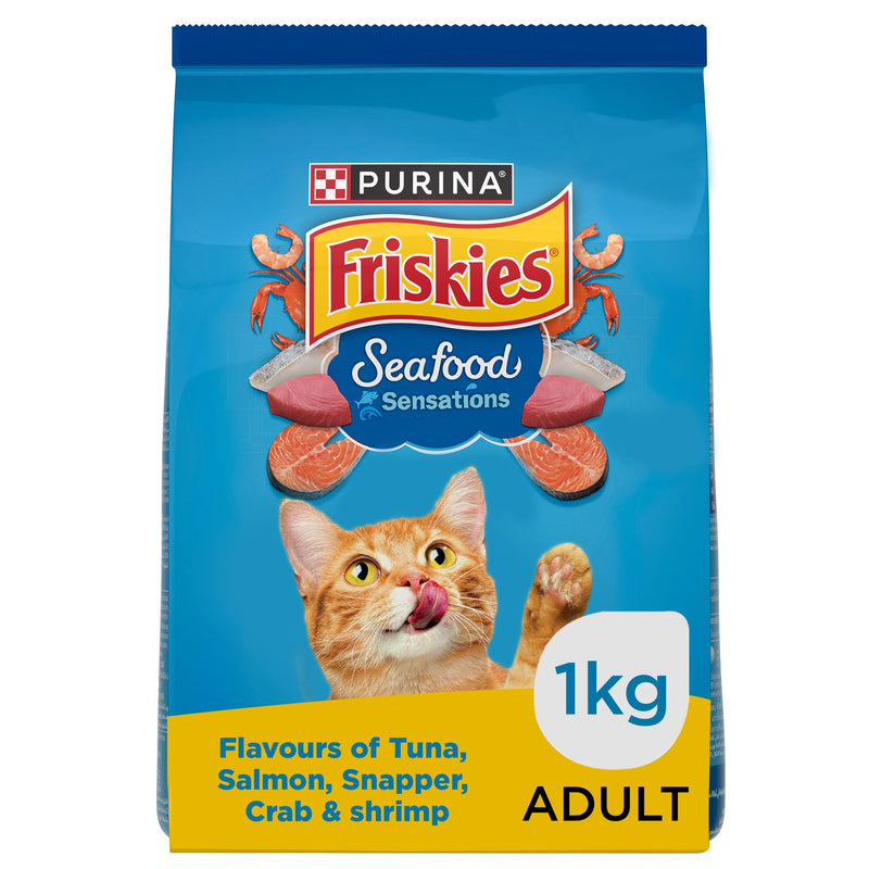 Purina Friskies Seafood Sensations Adult Dry Cat Food – 1kg