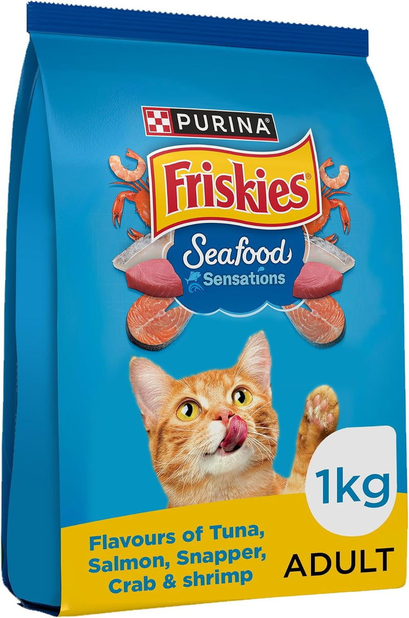 Purina Friskies Seafood Sensations Adult Dry Cat Food – 1kg