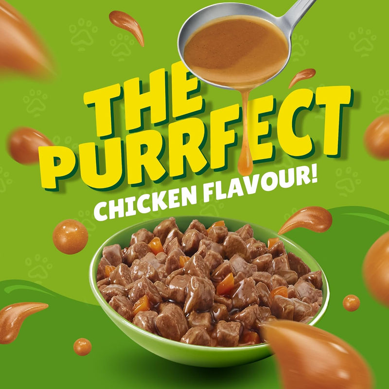 Purina Friskies Chicken Chunks in Gravy Wet Cat Food Pouch 85g