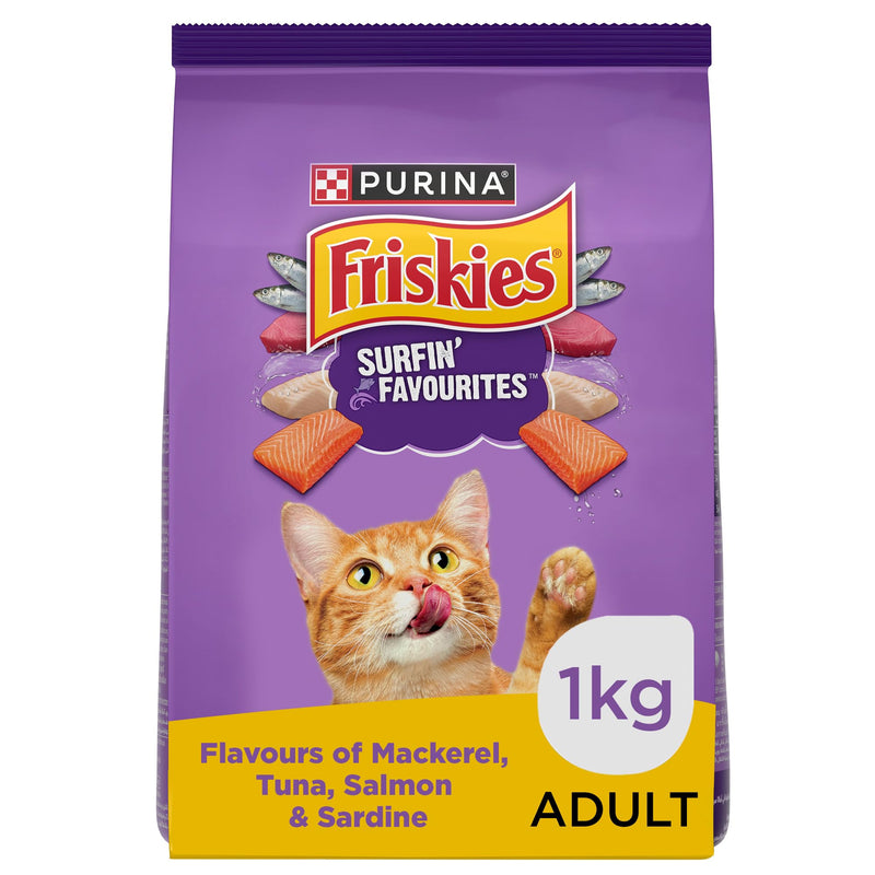 Purina Friskies Surfin’ Favourites Adult Dry Cat Food – 1kg