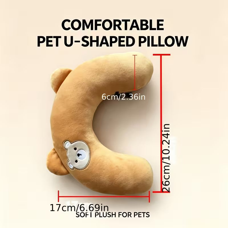 Gray Rabbit U-Shaped Pet Neck Pillow