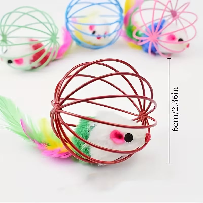 Caged Mouse Random Cat Toy