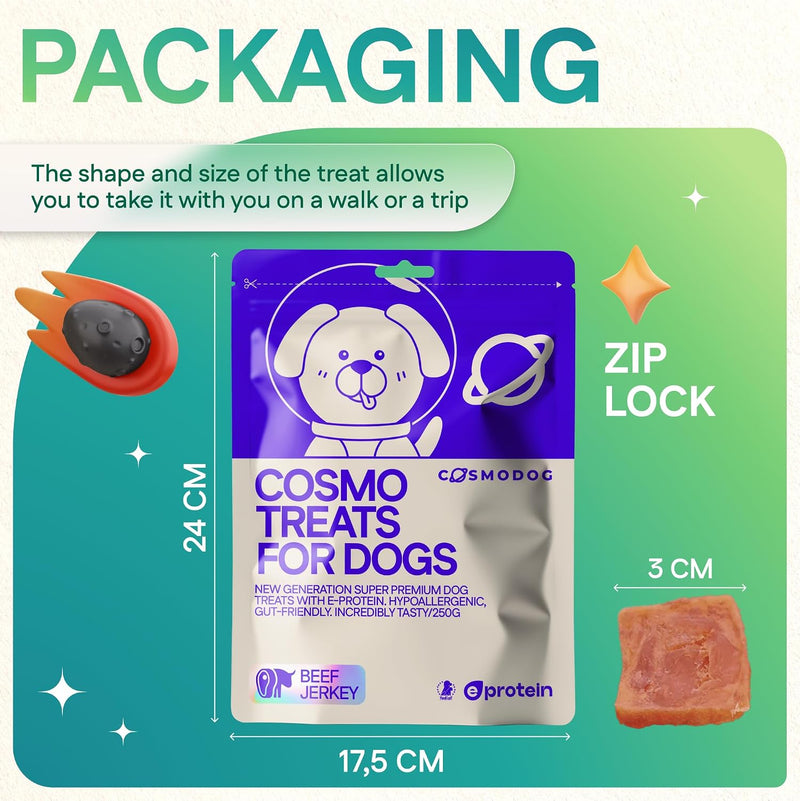 Cosmodog Beef Jerky Dog Treats  Doypack