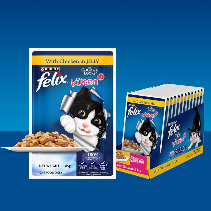 Purina Felix Kitten with Chicken in Jelly 85g