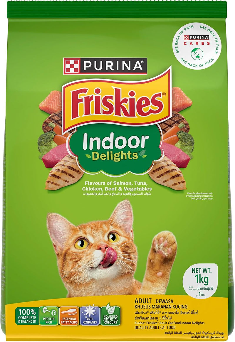 Purina Friskies Indoor Delights Adult Dry Cat Food – 1kg