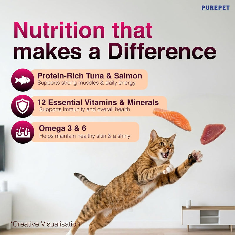 Purepet Adult Cat Food Tuna and Salmon – 3kg