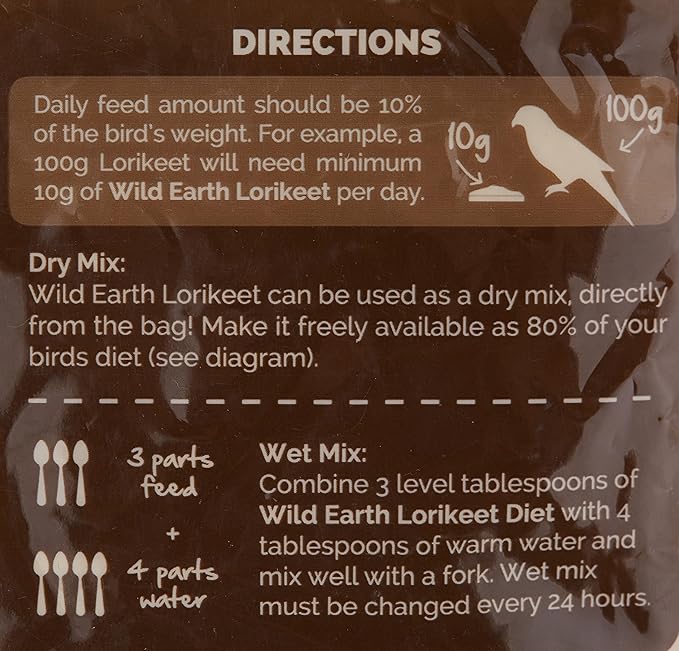 Vetafarm Wild Earth Wet & Dry Lorikeet Diet – 2 kg