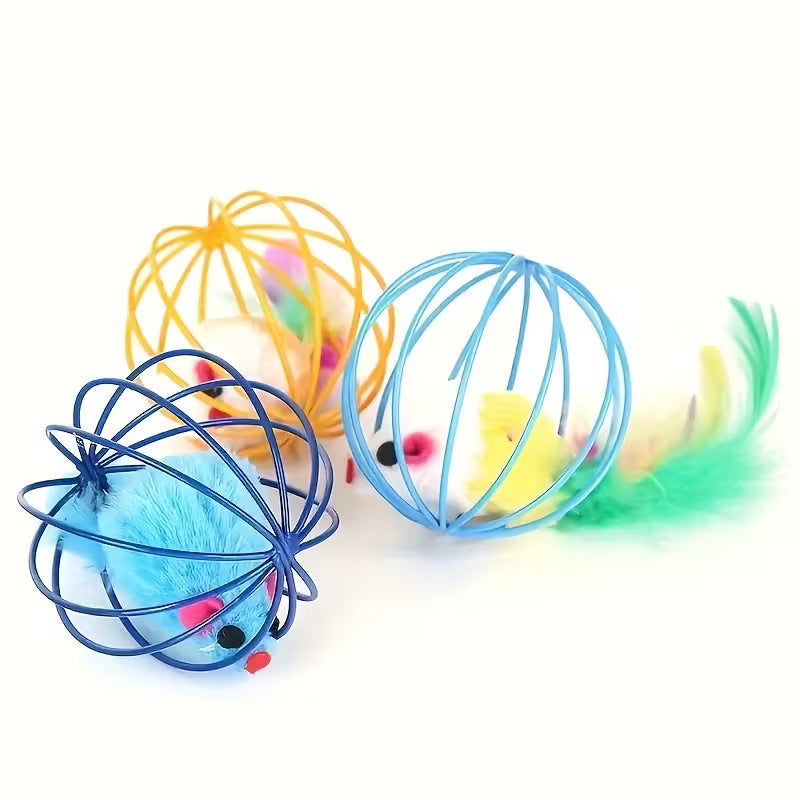Caged Mouse Random Cat Toy