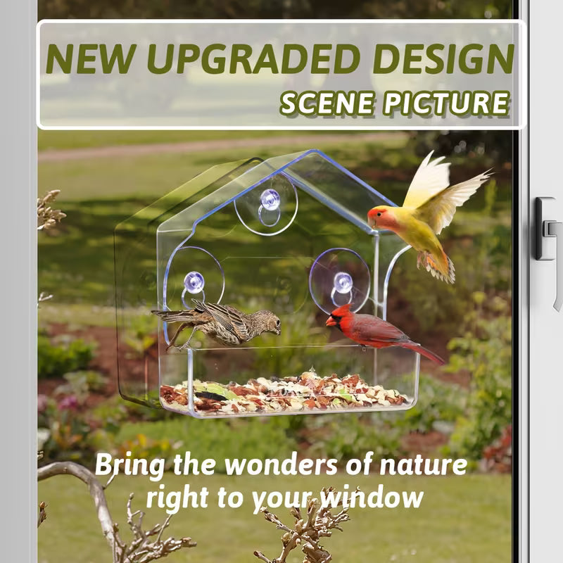 Outside Clear Plastic Window Bird Feeder