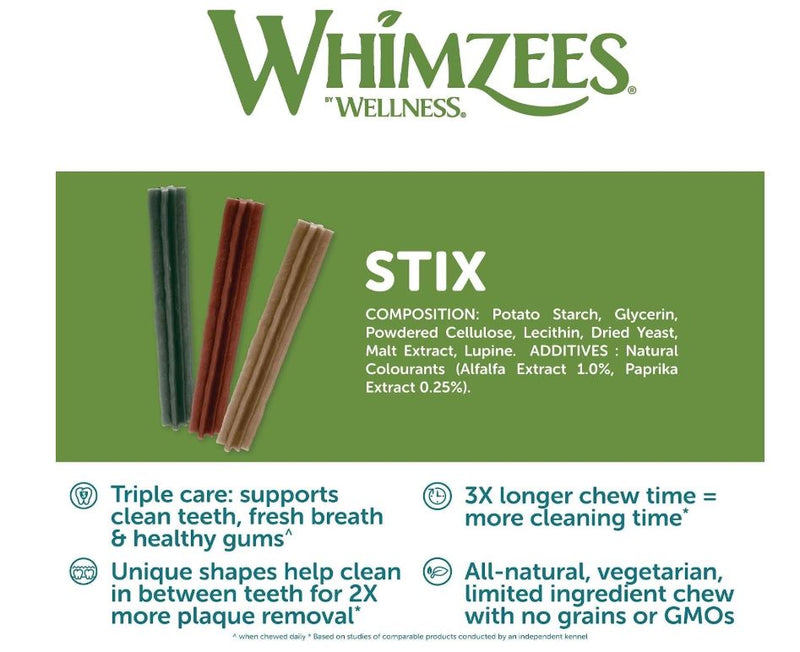 WHIMZEES Stix Large Dental Dog Treats 7 Pieces 420g