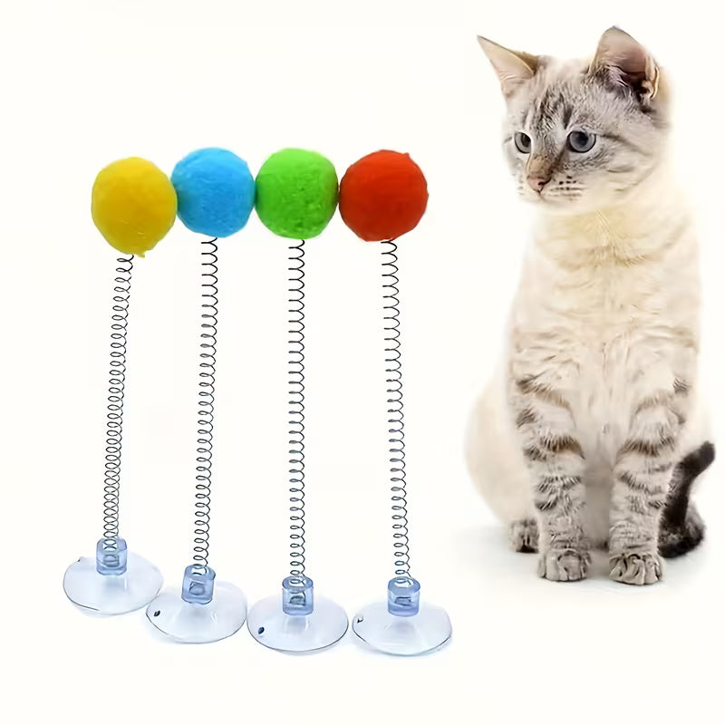 Interactive Cat Tease Stick Toy with Suction Cup